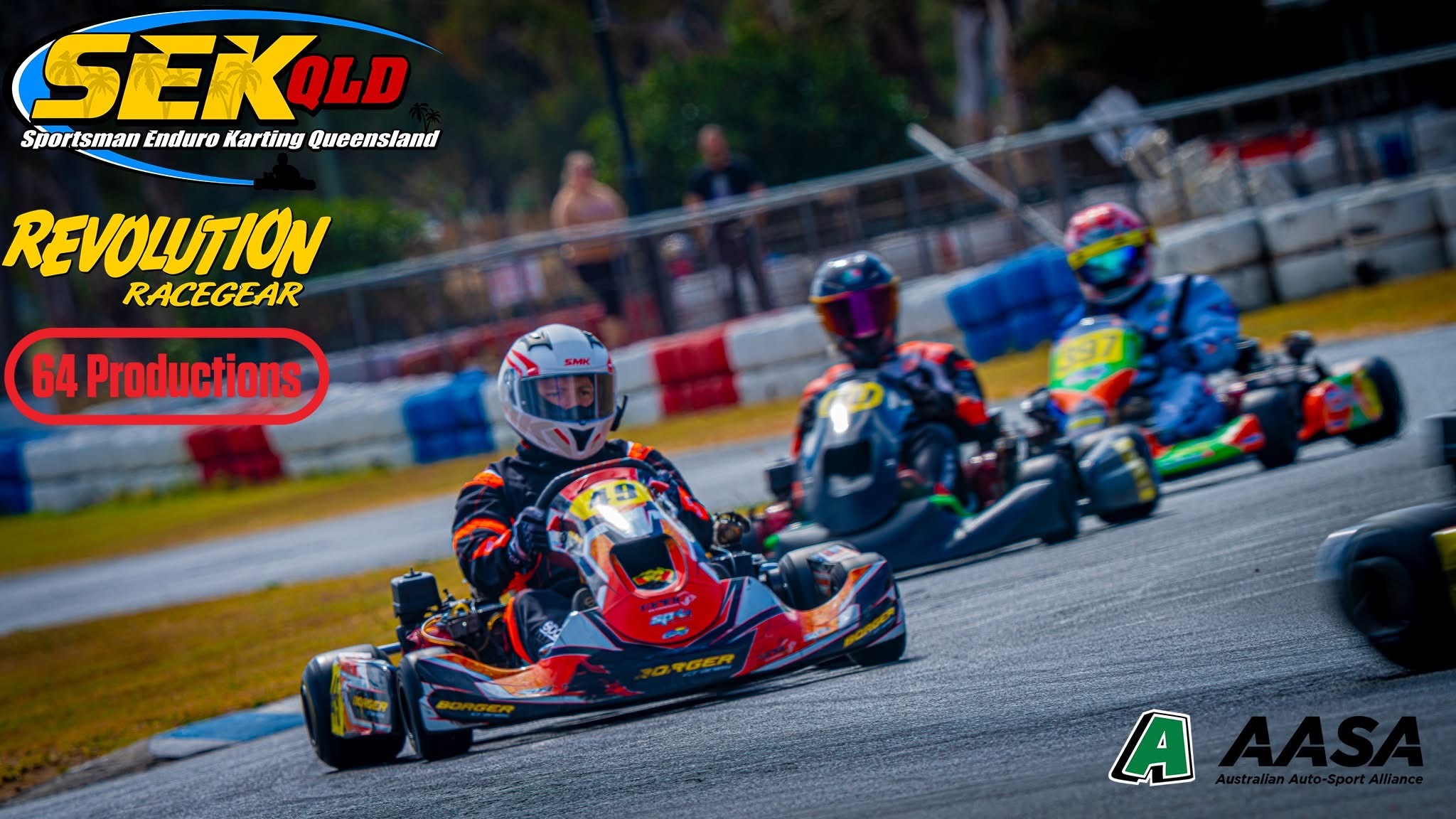 BR Motorsport #49 leading the pack at Warwick Kart Club