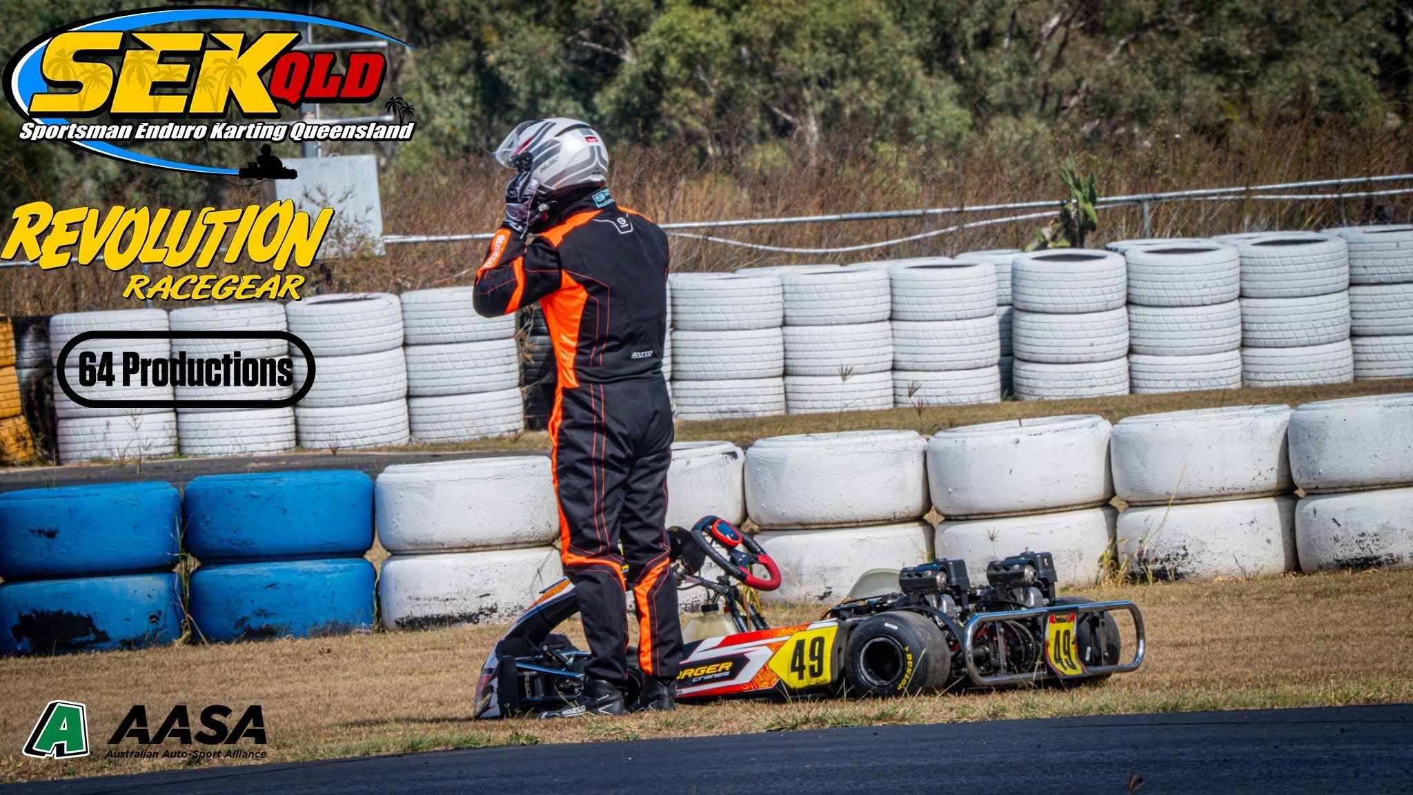 BR Motorsport #49 cornering at speed during a green-flag stint at Warwick Kart Club