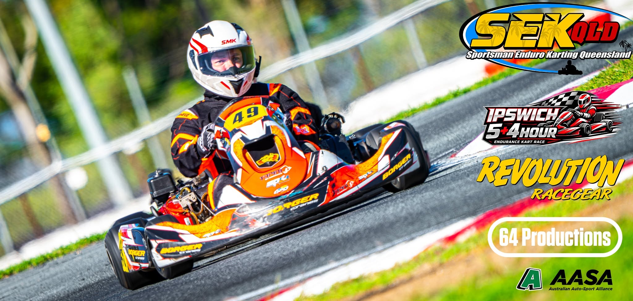 BR Motorsport #49 leading Alpha Racing Team #64 through a corner at Ipswich