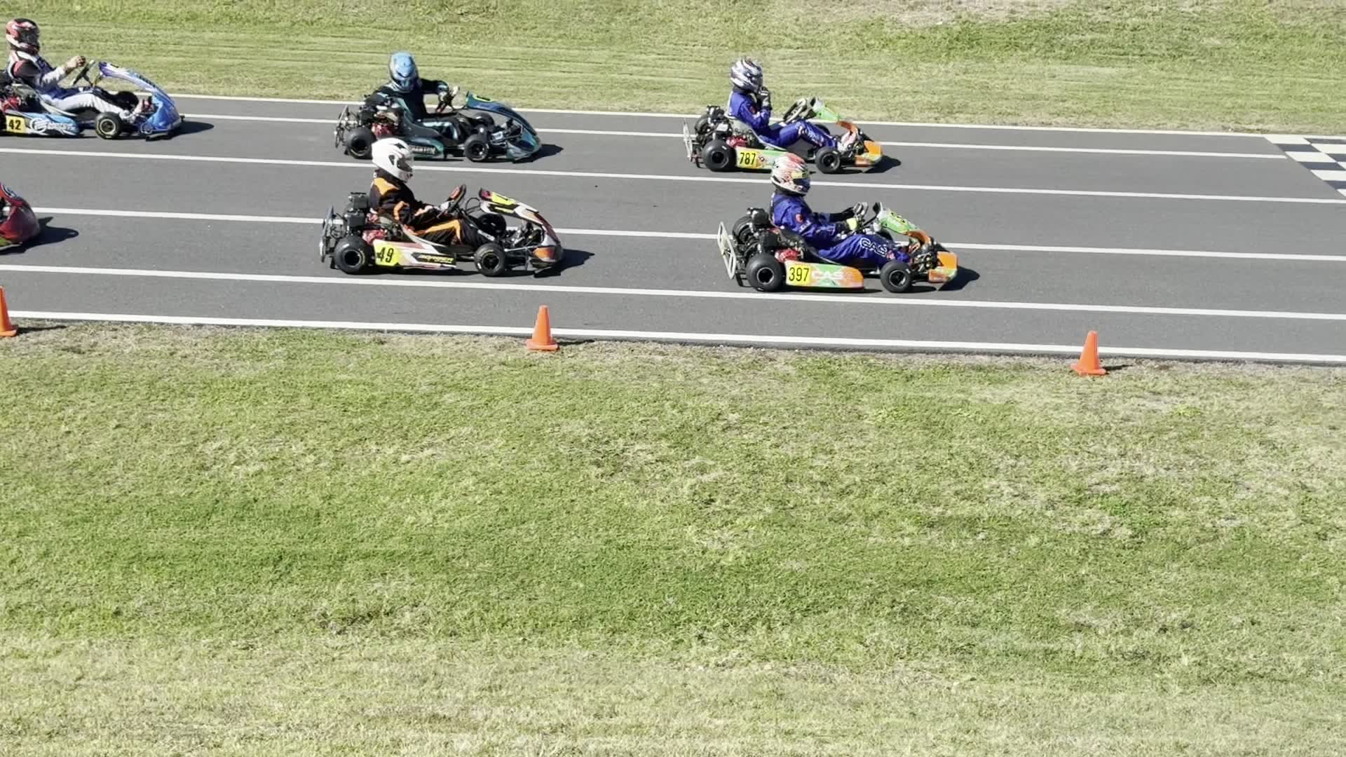 The SEKQLD Round 4 grid getting away at Cooloola, BR Motorsport #49 in the centre alongside CASA Racing