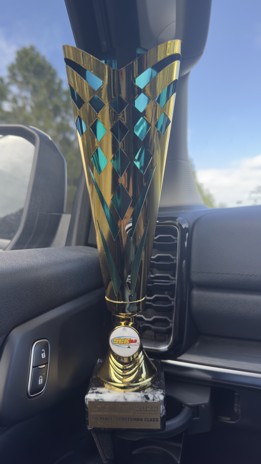 The 2nd Place Sportsman Class trophy from SEKQLD Round 4 at Cooloola